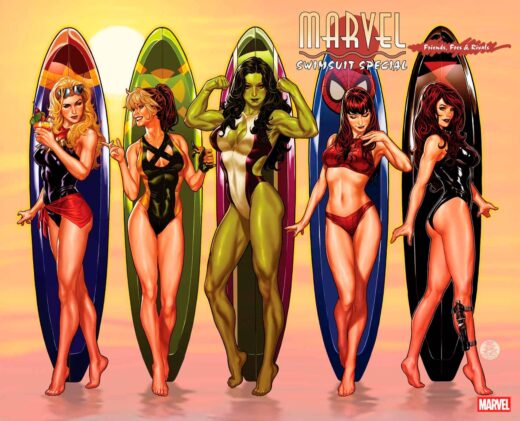 MARVEL SWIMSUIT SPECIAL FRIENDS FOES & RIVALS #1 WRAPAROUND VAR