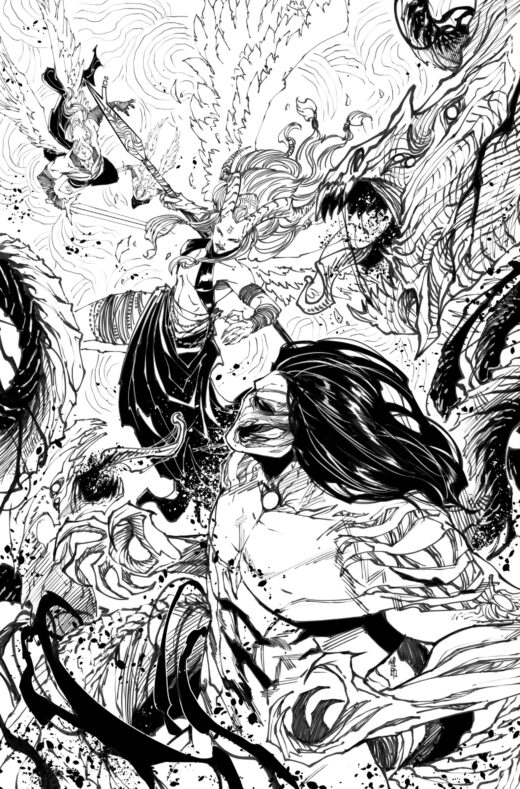 DARKNESS VS ANGELUS (ONE SHOT) CVR D INC 1:25 GIUSEPPE CAFARO B&W VAR