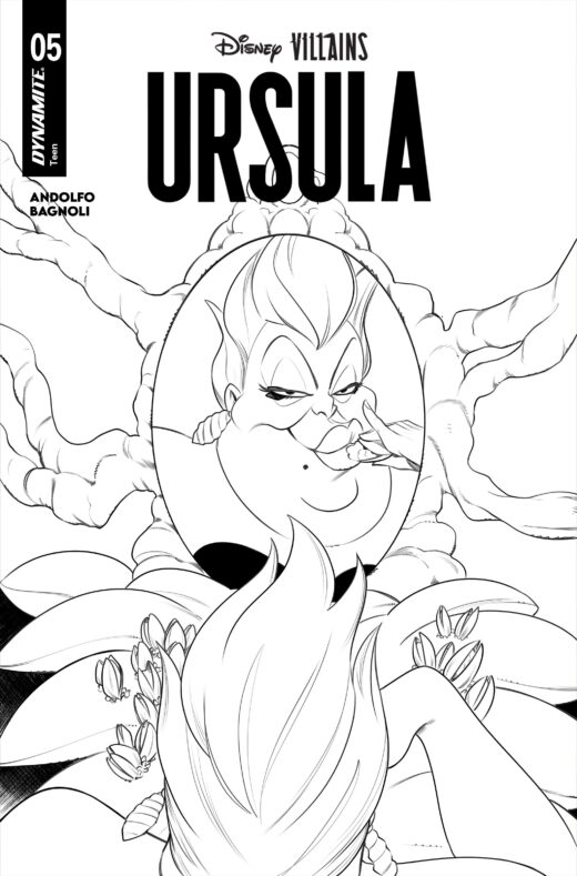 DISNEY VILLAINS URSULA #5 CVR G INC 1:10 ROBERT QUINN LINE ART VAR