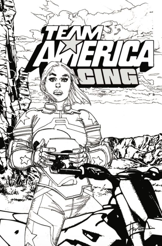 TEAM AMERICA RACING FULL THROTTLE EDITION #1 (ONE SHOT) CVR E HOWARD CHAYKIN B&W VARIANT
