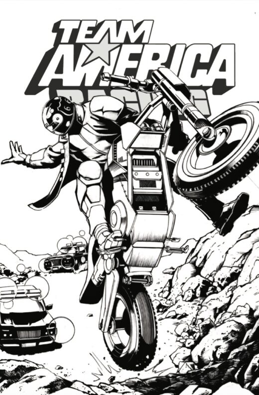 TEAM AMERICA RACING FULL THROTTLE EDITION #1 (ONE SHOT) CVR F JAVIER SALTARES B&W VARIANT