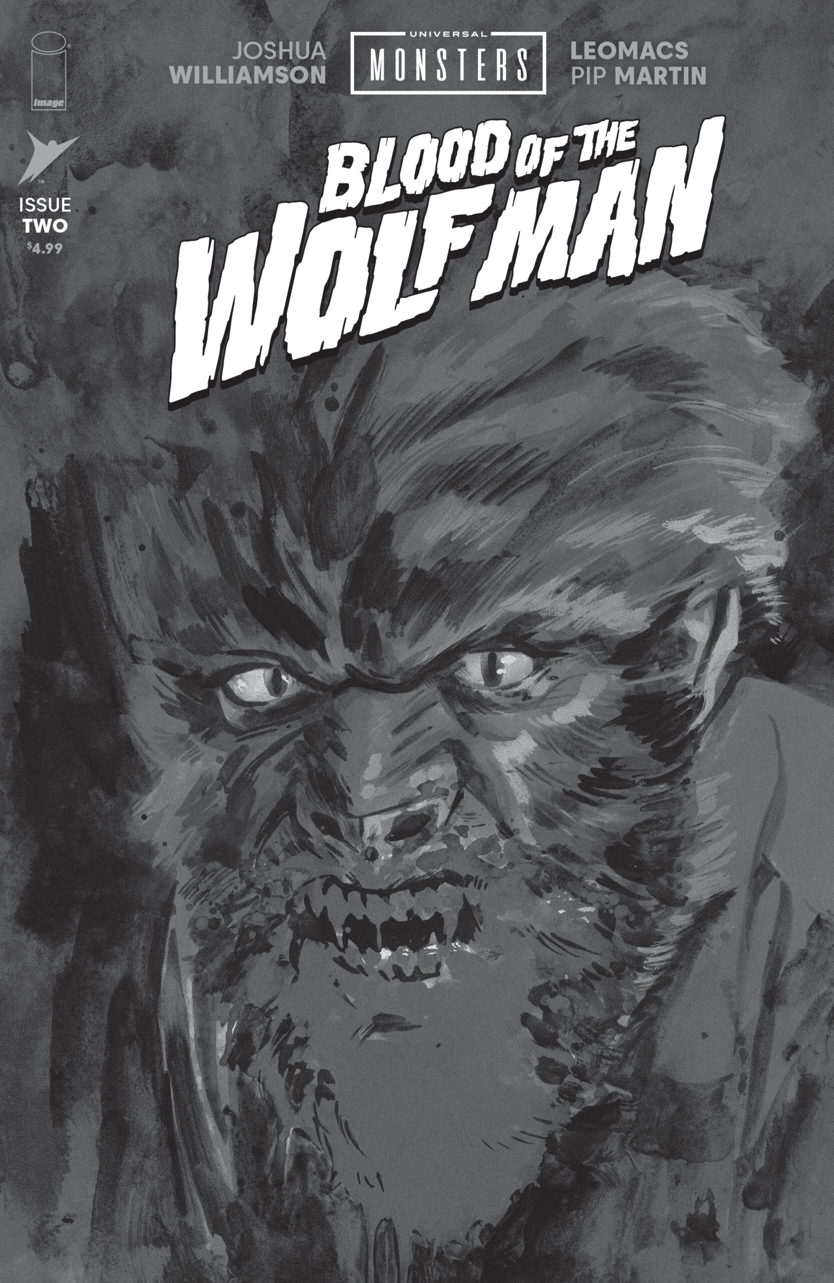 UNIVERSAL MONSTERS BLOOD OF THE WOLF MAN #2 (OF 4) CVR D INC 1:25 JACOB PHILLIPS B&W CLASSIC HORROR VAR