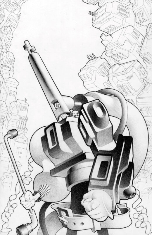 FACELESS AND THE FAMILY MAZE OF THE MECHANICAL ALIENS #1 (OF 4) CVR D INC 1:10 MATT LESNIEWSKI B&W VAR