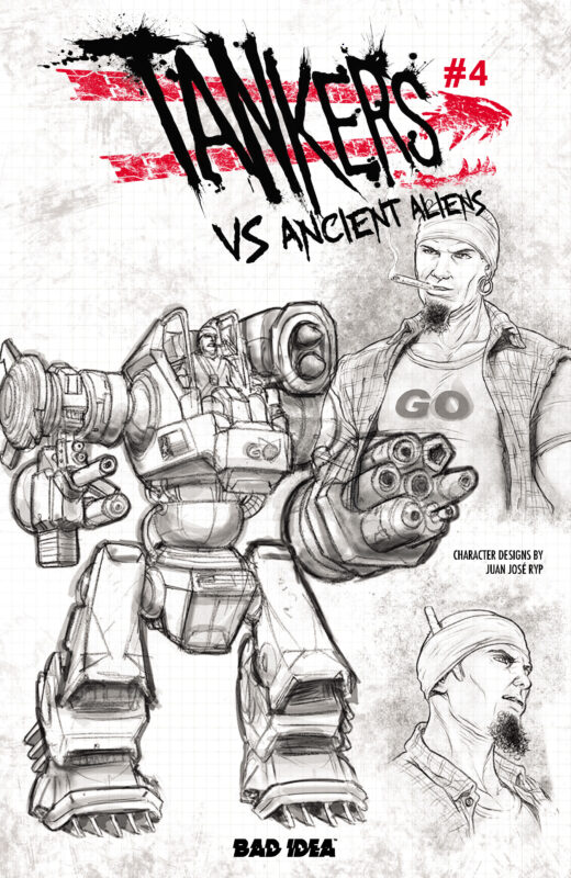 TANKERS VS ANCIENT ALIENS #4 (OF 4) CVR C JUAN JOSE RYP DESIGN VAR