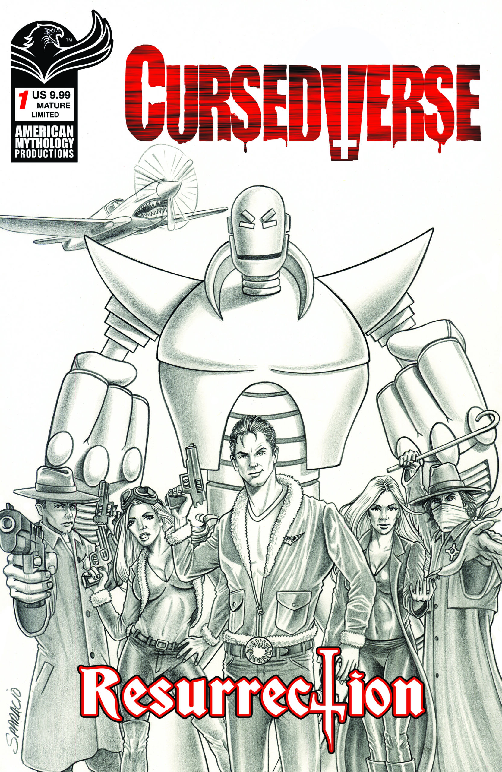 CURSEDVERSE RESURRECTION #1 CVR E MARK SPARACIO LTD B&W VAR