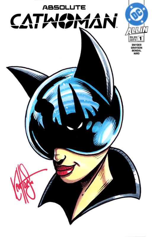 DF ABSOLUTE CATWOMAN #1 BLANK VARIANT SIGNED AND REMARKED BY KEN HAESER