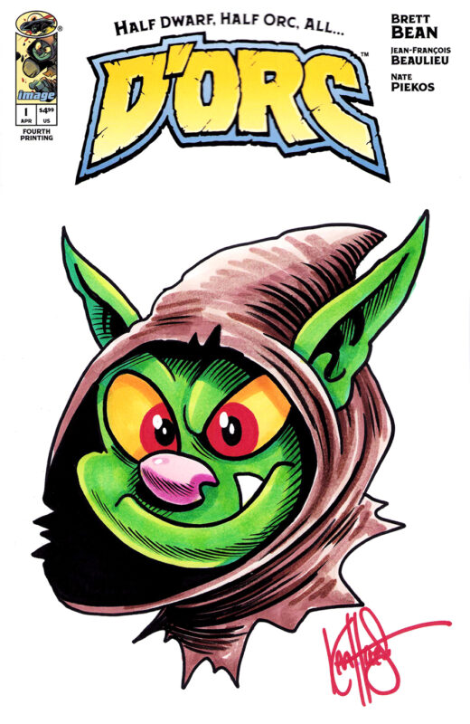 DF D ORC #1 FOURTH PRINTING BLANK VARIANT SIGNED AND REMARKED BY KEN HAESER