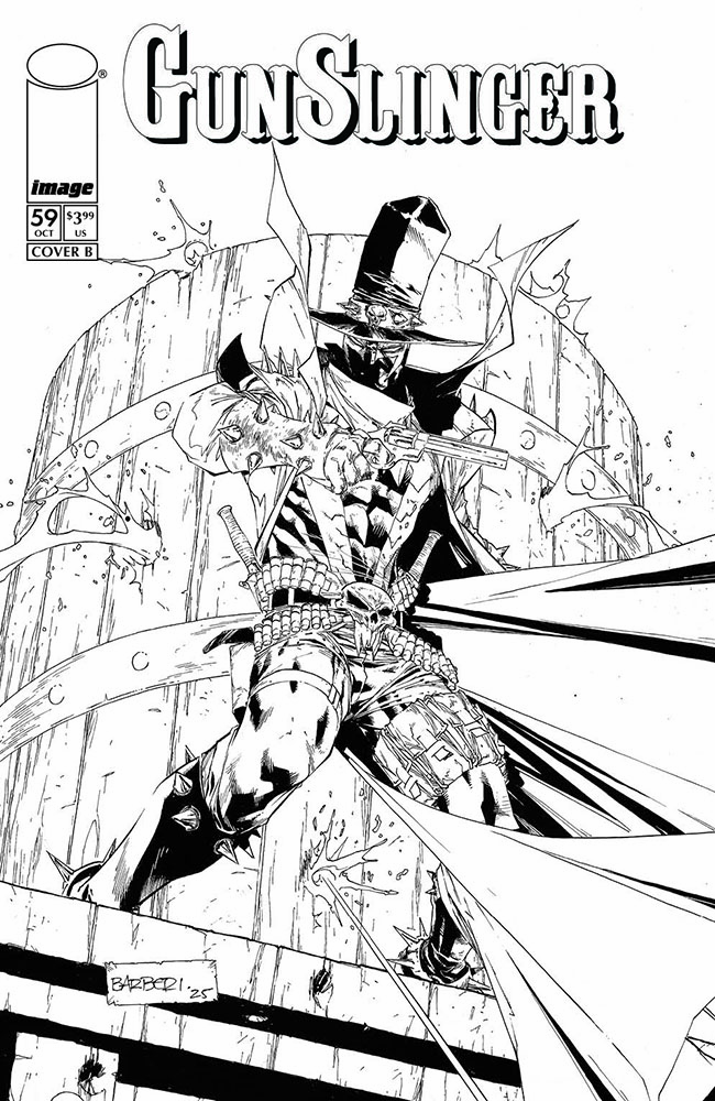 GUNSLINGER SPAWN #59 CVR B CARLO BARBERI B&W VAR