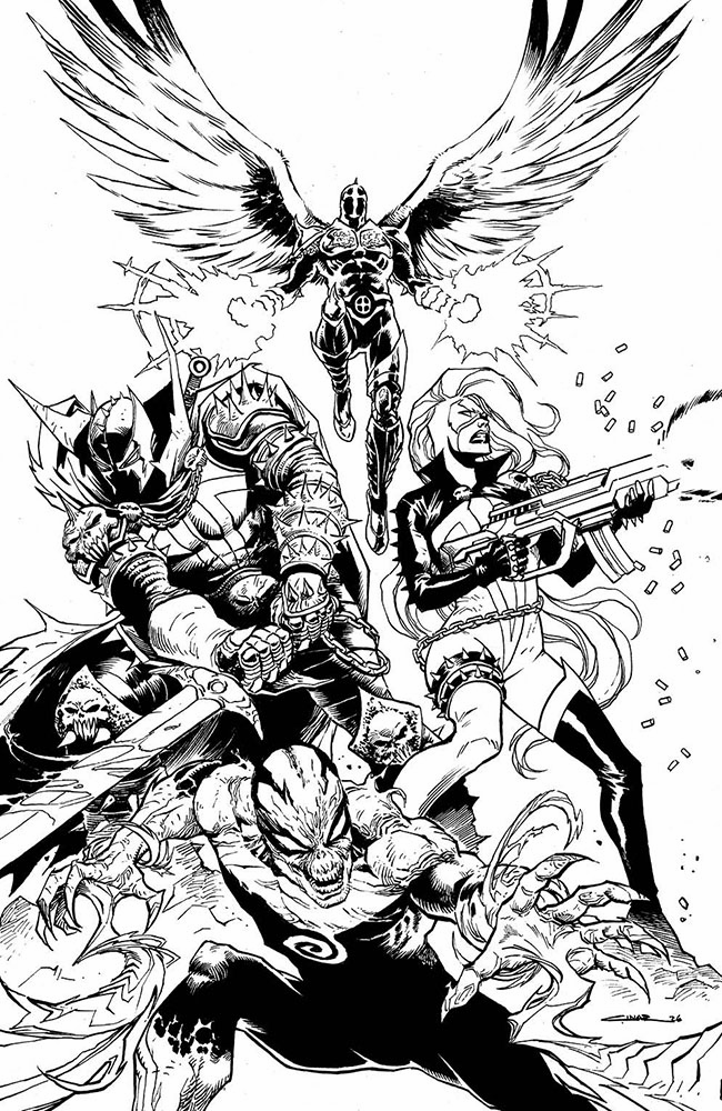 SPAWN SCORCHED #56 CVR B YILDIRAY CINAR B&W VIRGIN VAR