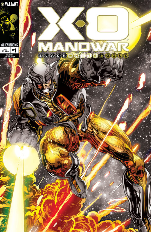 X-O Manowar Black, White & Gold #1 Variant B (Quesada Black, White & Gold Variant)