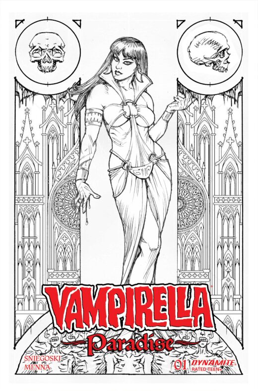 VAMPIRELLA PARADISE #1 CVR P INC 1:15 JOSEPH MICHAEL LINSNER LINE ART VAR