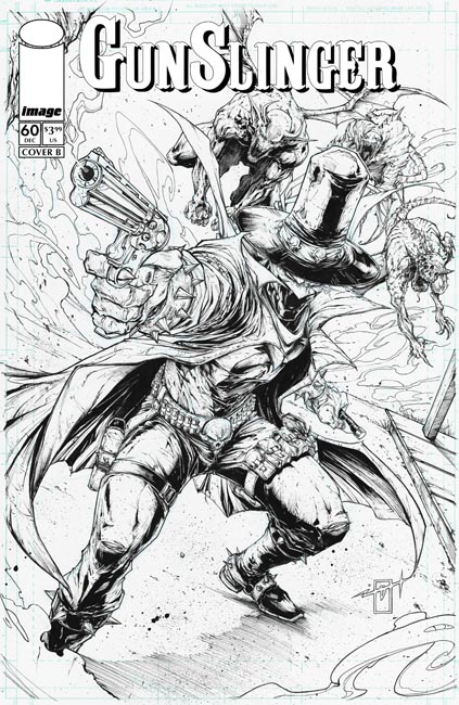 GUNSLINGER SPAWN #60 CVR B JONATHAN URIBE B&W VAR