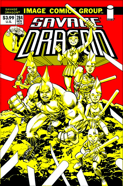 SAVAGE DRAGON #284 CVR B ERIK LARSEN 70S THROWBACK VAR (MR)