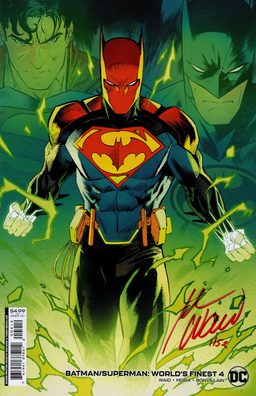 DF BATMAN SUPERMAN WORLDS FINEST #4 SECOND PRINTING DAN MORA VARIANT CRIMSON RED SIGNATURE SERIES SIGNED BY MARK WAID