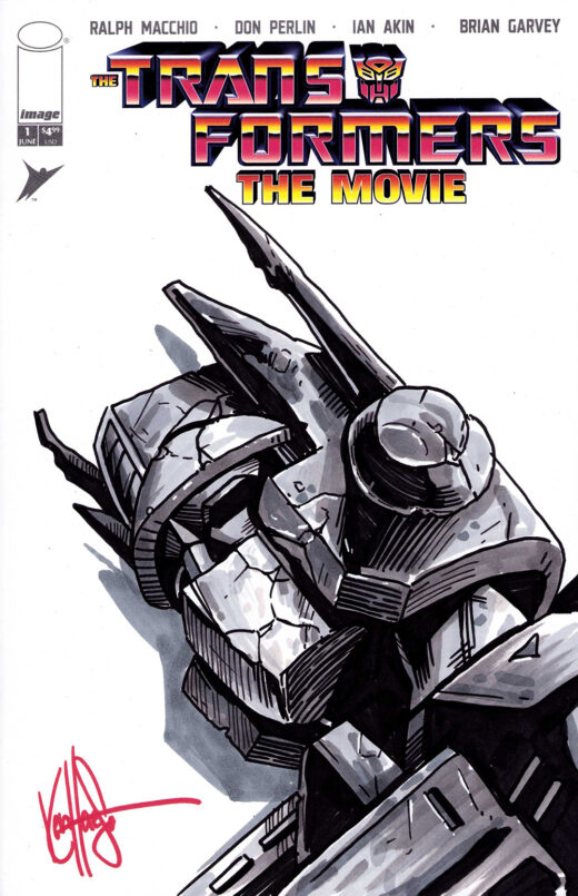 DF TRANSFORMERS THE MOVIE 40TH ANNIVERSARY EDITION #1 BLANK VARIANT SIGNED AND REMARKED BY KEN HAESER