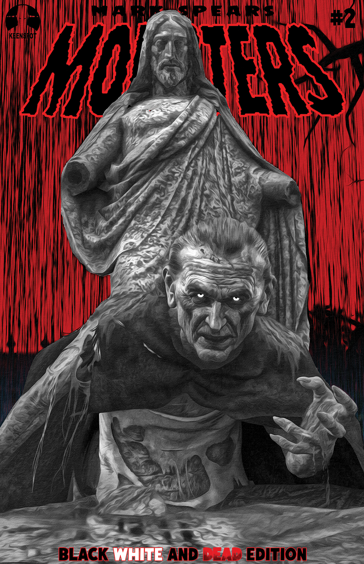 MARK SPEARS MONSTERS #2 4TH PTG BLACK WHITE & DEAD EDITION CVR B MARK SPEARS FROME THE GRAVE VAR