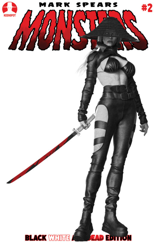 MARK SPEARS MONSTERS #2 4TH PTG BLACK WHITE & DEAD EDITION CVR E MARK SPEARS TASTE OF BLOOD HOLOFOIL FLIP VAR