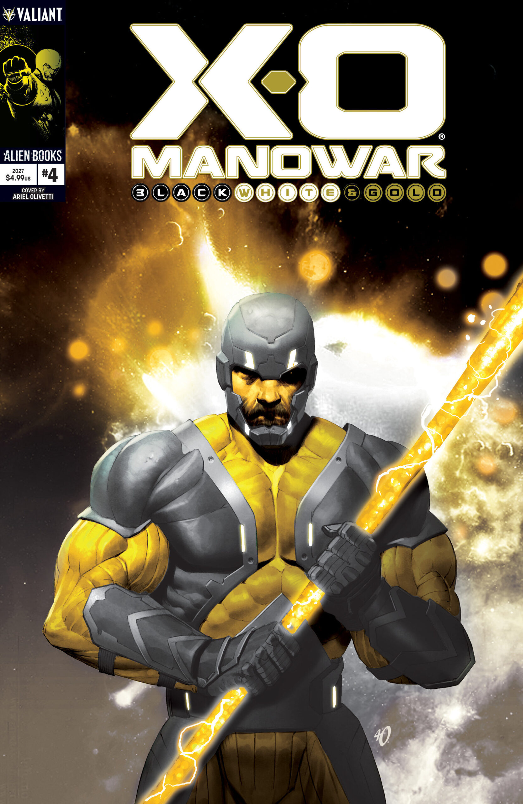 X-O Manowar: Black, White & Gold #4 Variant B (Olivetti Black, White & Gold Variant)